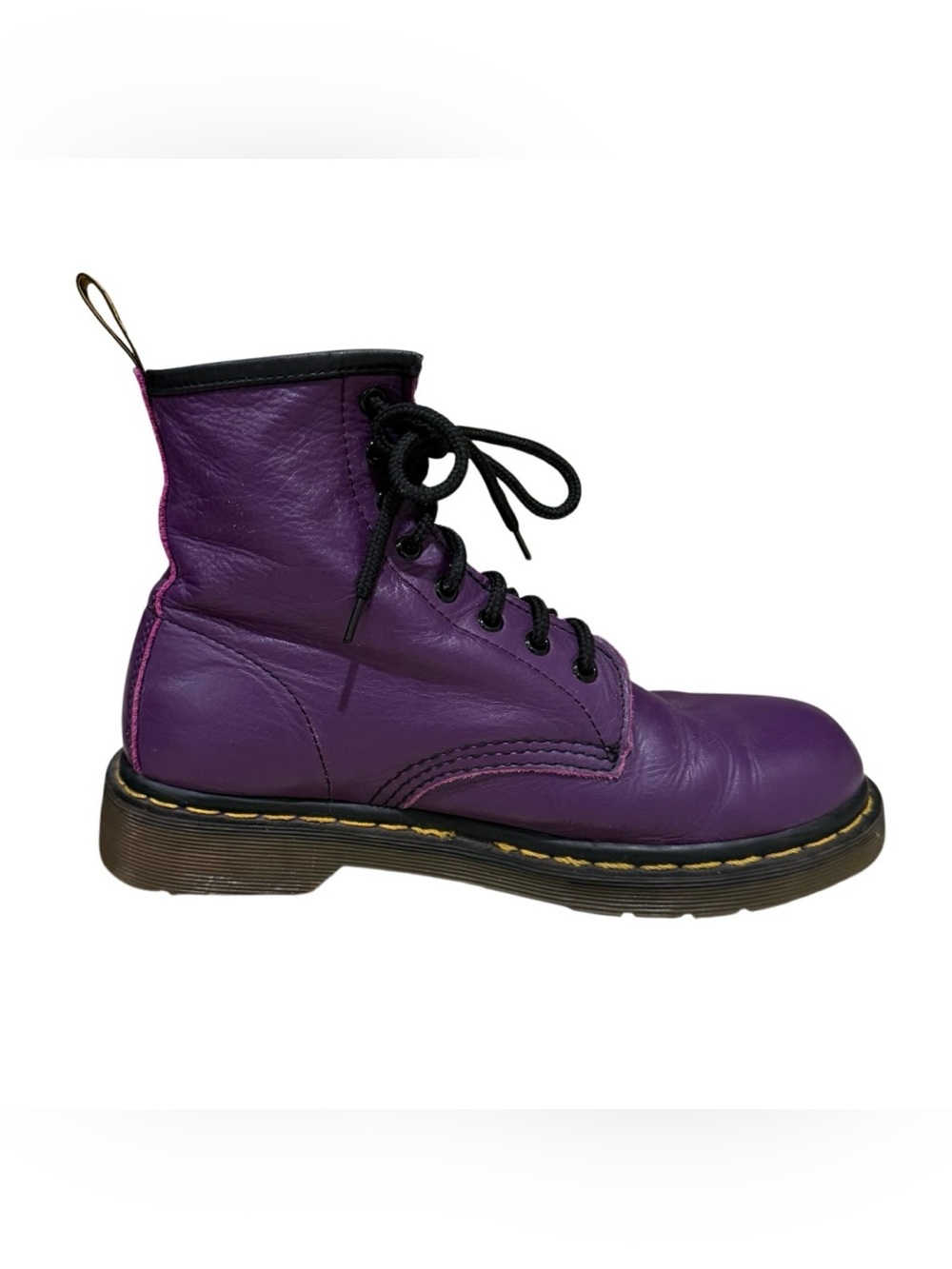 Doc Martens The Original 1460 Air Wair Purple Leather Boots - Picture 2 of 4